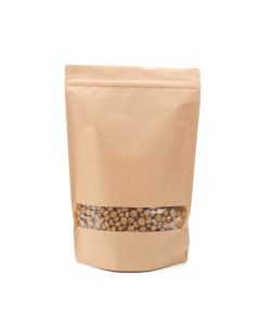 ZBGW6K Kraft Stand Up Zipper Pouch – 9” x 4 ¾” x 13 ½”