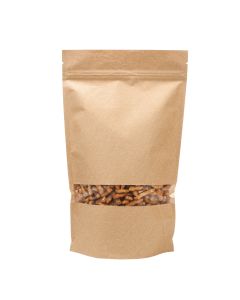 ZBGW7K Kraft Stand Up Zipper Pouch – 5 7/8” x 3 ½” x 9 1/8”