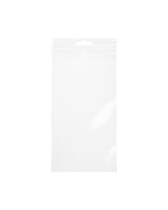 ZE48V 2 Mil Crystal Clear Zip Bags – 4” x 8” (Euro Hang Hole - With Vent Hole)