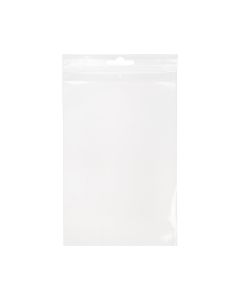 ZE58V 2 Mil Crystal Clear Zip Bags – 5” x 8” (Euro Hang Hole - With Vent Hole)
