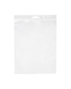 ZE79V 2 Mil Crystal Clear Zip Bags – 7” x 9” (Euro Hang Hole - With Vent Hole)