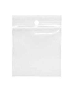ZR22 2 Mil Crystal Clear Zip Bags – 2” x 2” (Round Hang Hole)