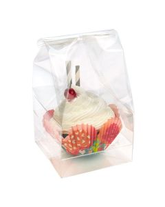 CBG3 Single Jumbo Cupcake Bag Set with insert - 4" x 4" x 9"