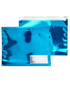 MMW129BL Metallic Blue Glamour Mailer + Window - 12" x 9"