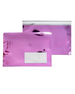 MMW96PK Metallic Pink Glamour Mailer + Window - 9 1/2" x 6"