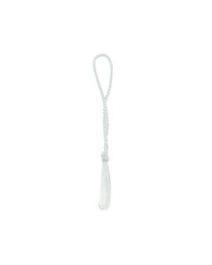 TS-WHITE -3 1/2" White Bookmark Loop w 2" Rayon Tassel