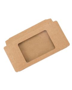 WKRG246 Kraft Window Box with glued in PET Sheet - 3 3/4" x 5 3/15" x 7/8"