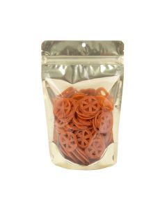 ZBGMG3 Matte Gold Backed Stand Up Zipper Pouch - 5 1/8" X 3 1/8" X 8 1/8"