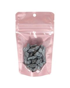 ZBGRG1 Matte Rose Gold Stand Up Zipper Pouch with Round Hang Hole - 3 1/8" X 2" X 5 1/8"