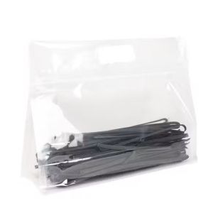 BBHB118 Box Bottom Zipper Handle Bag (Clear) - 11 1/4