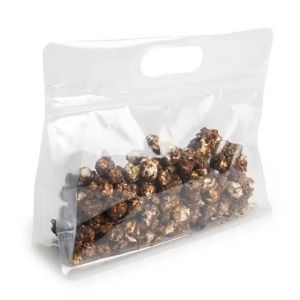 BBHB98 Box Bottom Zipper Handle Bag (Clear) - 9 3/4