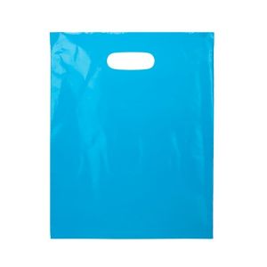 H1215BL1 Blue Die Cut Handle Shopping Bags - 12