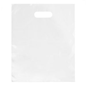H1215CL1R Clear Recycled Die Cut Handle Shopping Bags - 12