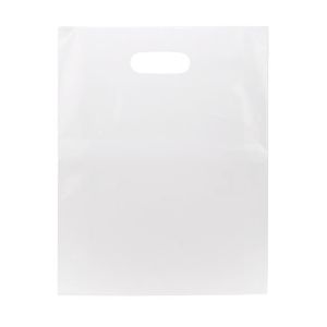 H1215WT1 White Die Cut Handle Shopping Bags - 12