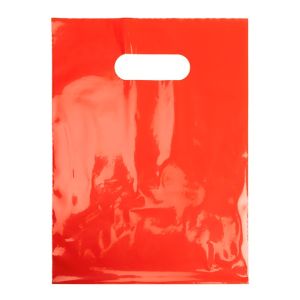 H912RD1 Red Die Cut Handle Shopping Bags - 9