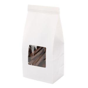 TTW1W White Kraft Tin Tie Bag with Window - 3 3/8