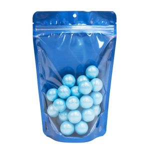 ZBGB7BL Blue Zipper Gusset Bag/Hang Hole - 5 7/8