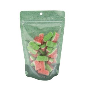 ZBGR3HGR Harvest Green Rice Paper Stand Up Zipper Pouch with Clear Front and Hang Hole – 5 1/8