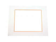 MD20028 16" x 20" Import Decorative Double Mat Ivory with Gold reveal 10 5/8" x 13 5/8" Opening