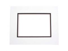 MD20050 16" x 20" Import Decorative Double Mat White with Black reveal 10 5/8" x 13 5/8" Opening