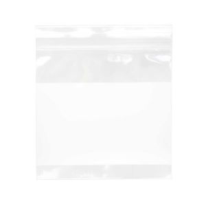 2WE12H 2 Mil Polyethylene Zipper Bag – 12 ½” x 12 ½” (White Block)