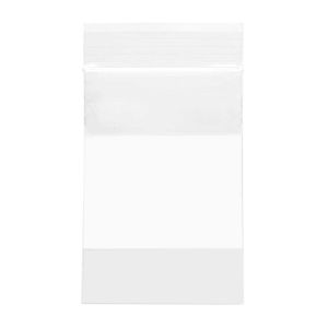 2WE23 2 Mil Polyethylene Zipper Bag – 2” x 3” (White Block)