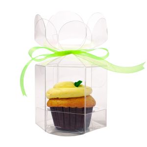 CBS212 Flower Top Cupcake Box for Single Cupcake – 3 ¾” x 3 ¾” x 4”