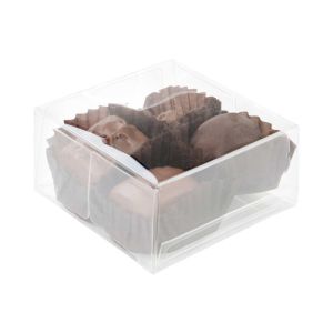 CNDY227 Chocolate & Truffle Box Set w/Insert (Holds 4 Standard Chocolates) – 2 ¾” x 2 ¾” x 1 7/16”