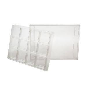 CNDY270 Crystal Clear Artisan Candy Box Set (Holds 12) – 4” x 5 7/16” x 13/16”