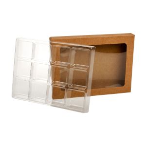 CNDY271 Kraft Artisan Candy Box Set (Holds 12) – 4” x 5 7/16” x 13/16”
