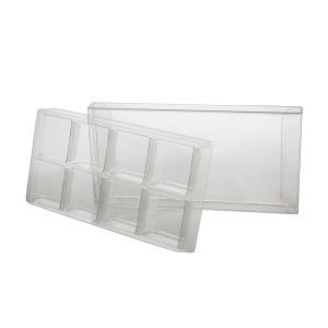 CNDY272 Crystal Clear Artisan Candy Box Set (Holds 8) – 2 ¾” x 5 7/16” x 13/16”