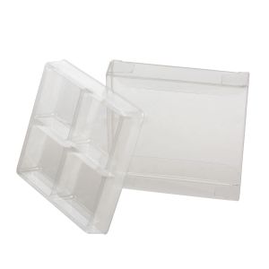 CNDY276 Crystal Clear Artisan Candy Box Set (Holds 4) – 2 ¾” x 2 11/16” x 13/16”