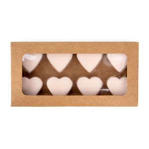 CNDYH273 Heart-shaped Kraft Artisan Candy Box Set (Holds 8) – 2 3/4