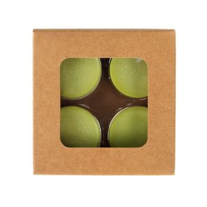 CNDYR277 Round-shaped Kraft Artisan Candy Box Set (Holds 4) – 2 3/4