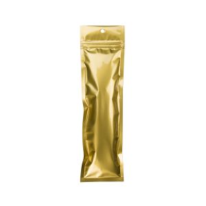 HZBB1MG Gold Zip Top Hanging  Bag – 2 ½” x 9”