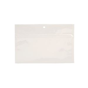 HZBB2MW White Zip Top Hanging  Bag – 6” x 2 ¾”