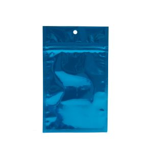 HZBB4MBL Blue Zip Top Hanging  Bag – 3 5/8” x 5”
