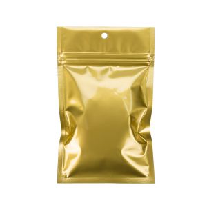 HZBB4MG Gold Zip Top Hanging  Bag – 3 5/8” x 5”