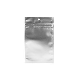 HZBB4MS Silver Zip Top Hanging  Bag – 3 5/8” x 5”