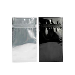 HZBB5CB Zip Top Hanging  Bag – Clear Front/Black Back – 4” x 6 ½”
