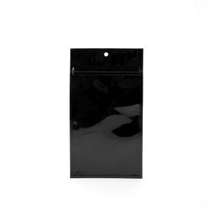 HZBB5MB Black Zip Top Hanging  Bag – 4” x 6 ½”