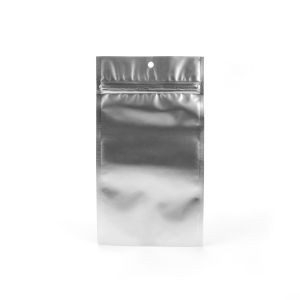 HZBB5MS Silver Zip Top Hanging  Bag – 4” x 6 ½”