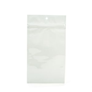 HZBB5MW White Zip Top Hanging  Bag – 4” x 6 ½”