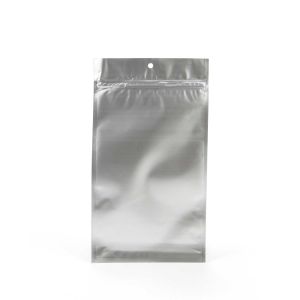 HZBB7MS Silver Zip Top Hanging  Bag – 6” x 9 ¼”
