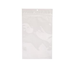 HZBB7MW White Zip Top Hanging  Bag – 6” x 9 ¼”