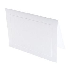 N220 White Linen Embossed Panel Cover Stock 80# – 4 ¼” x 5 ½”