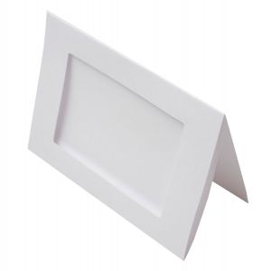 PJ00111 5 1/8” x 7” White Frame Card with Rectangle Cut for 3 1/2” x 5” Print