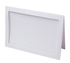 PJ00113 5 1/8” x 7” White Frame Card with Rectangle Cut for 5” x 7” Print