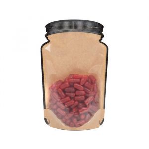SP3KC Kraft Mason Jar Pouch with Clear Front - 5 1/8