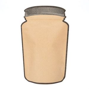 SP3KZ Kraft Mason Jar Shaped Zipper Pouch, Solid - 5 1/8